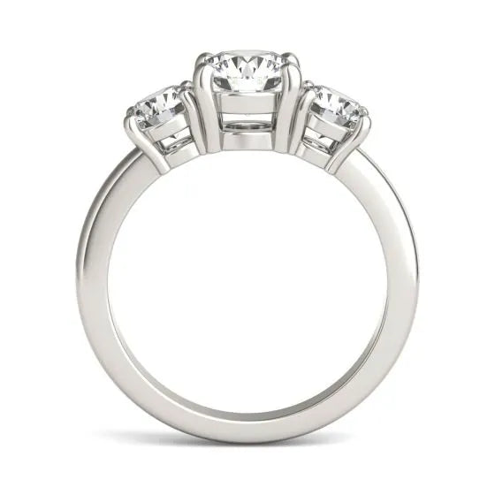 Lab Grown Diamond Ring – 3 Carat Three Stone Ring | 14K Gold Handcrafted Jewelry