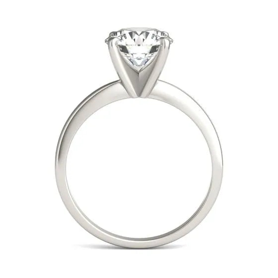 Lab Grown Diamond Ring – 2 CTW Round Solitaire Engagement in 14K White Gold Band
