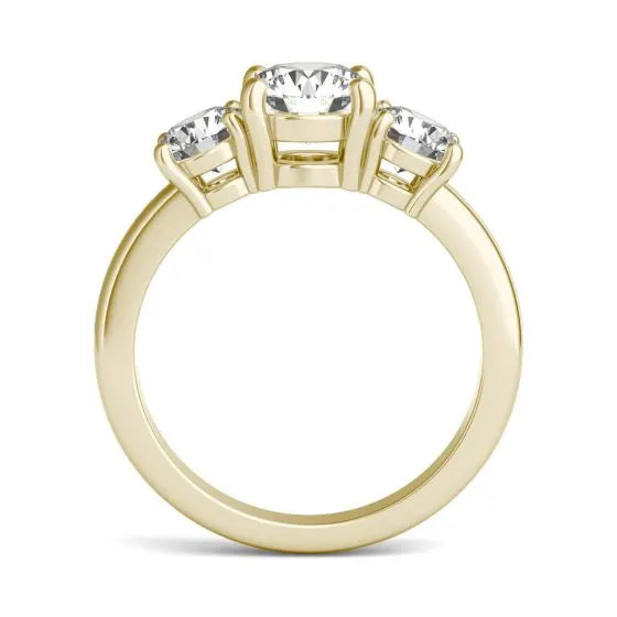 Lab Grown Diamond Ring – 2 Carat Three Stone Engagement in 14K Gold Band