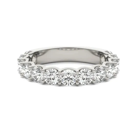 Lab Grown Diamond Ring – 2.07 CTW Round Cut Diamonds | 14K White Gold Half Eternity Band