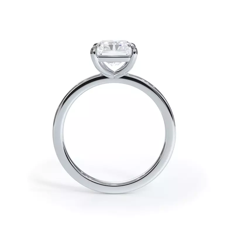 Lab Grown Diamond Ring – 2 CTW Emerald Cut Solitaire Engagement in 14K White Gold