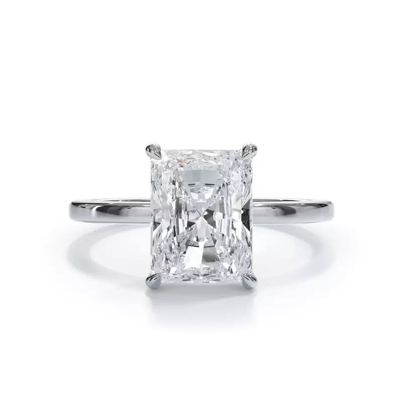 Lab Grown Diamond Ring – 2 Carat Solitaire in 14K White Gold | AGI Certified