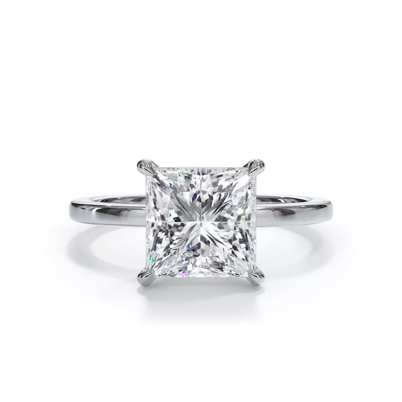 Lab Grown Diamond Ring – 2 Carat Solitaire in 14K White Gold | AGI Certified