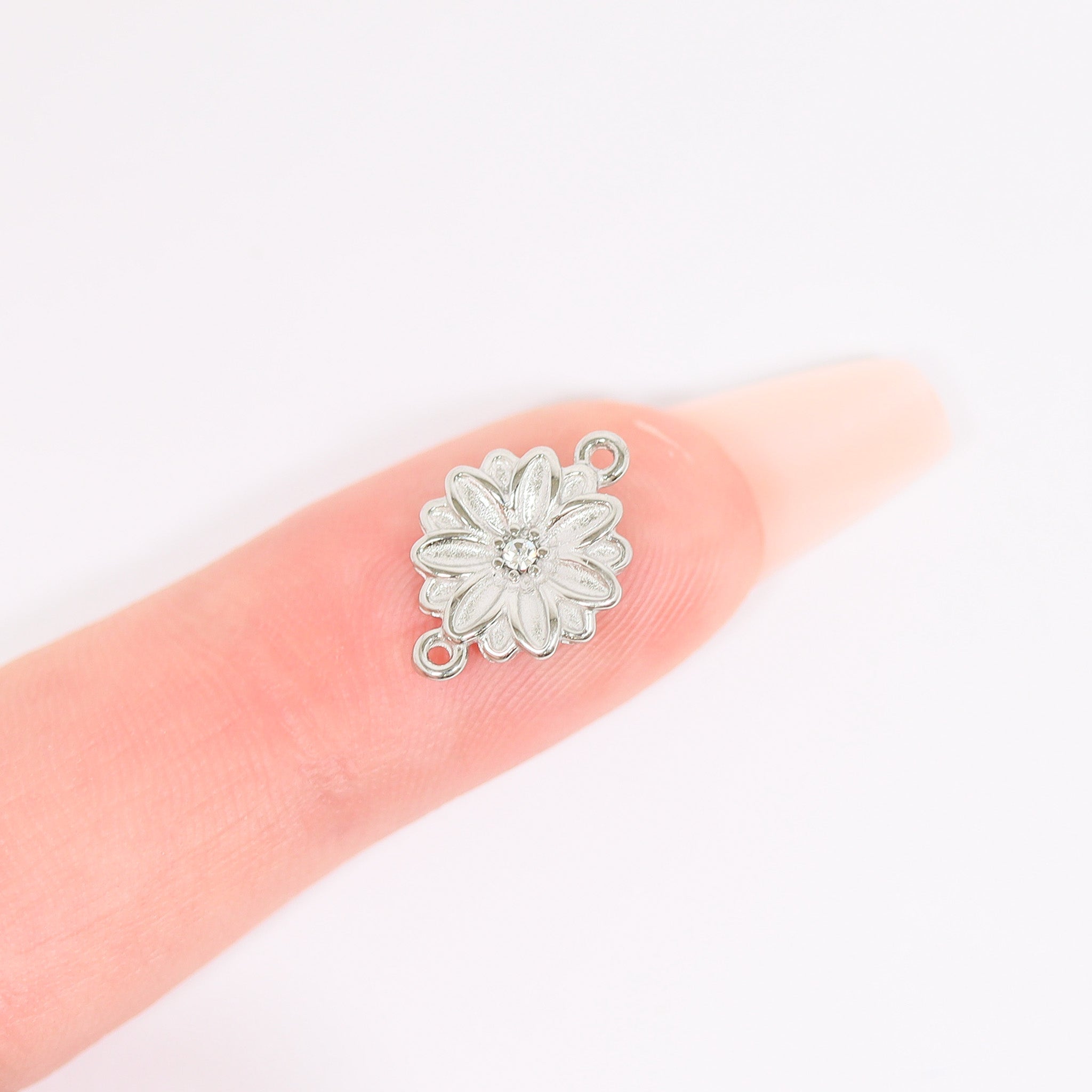 Birth Flower Charms – 18K Gold PVD Stainless Steel 3D Floral Connector Charm