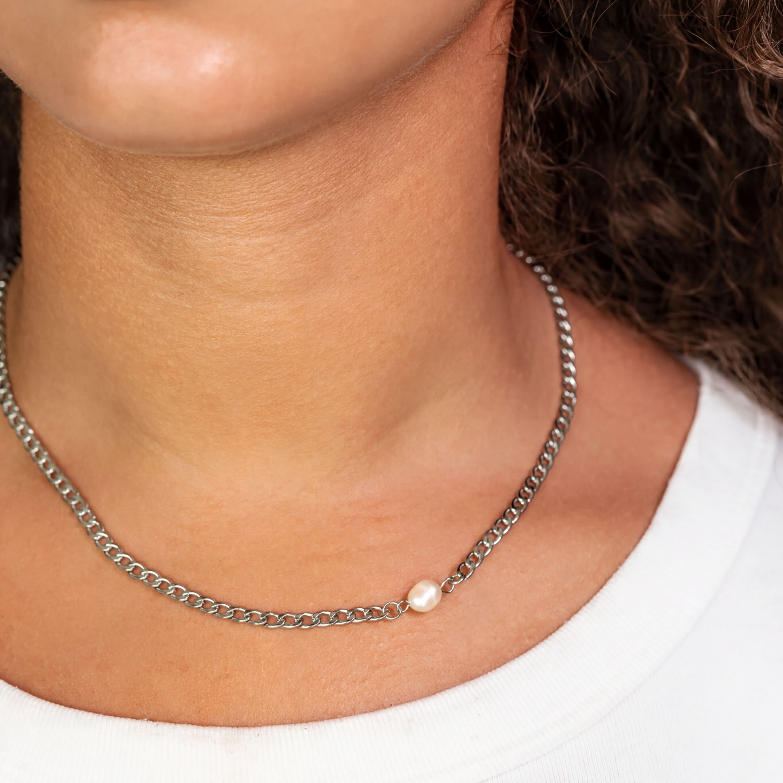 Silver Figaro Split Chain