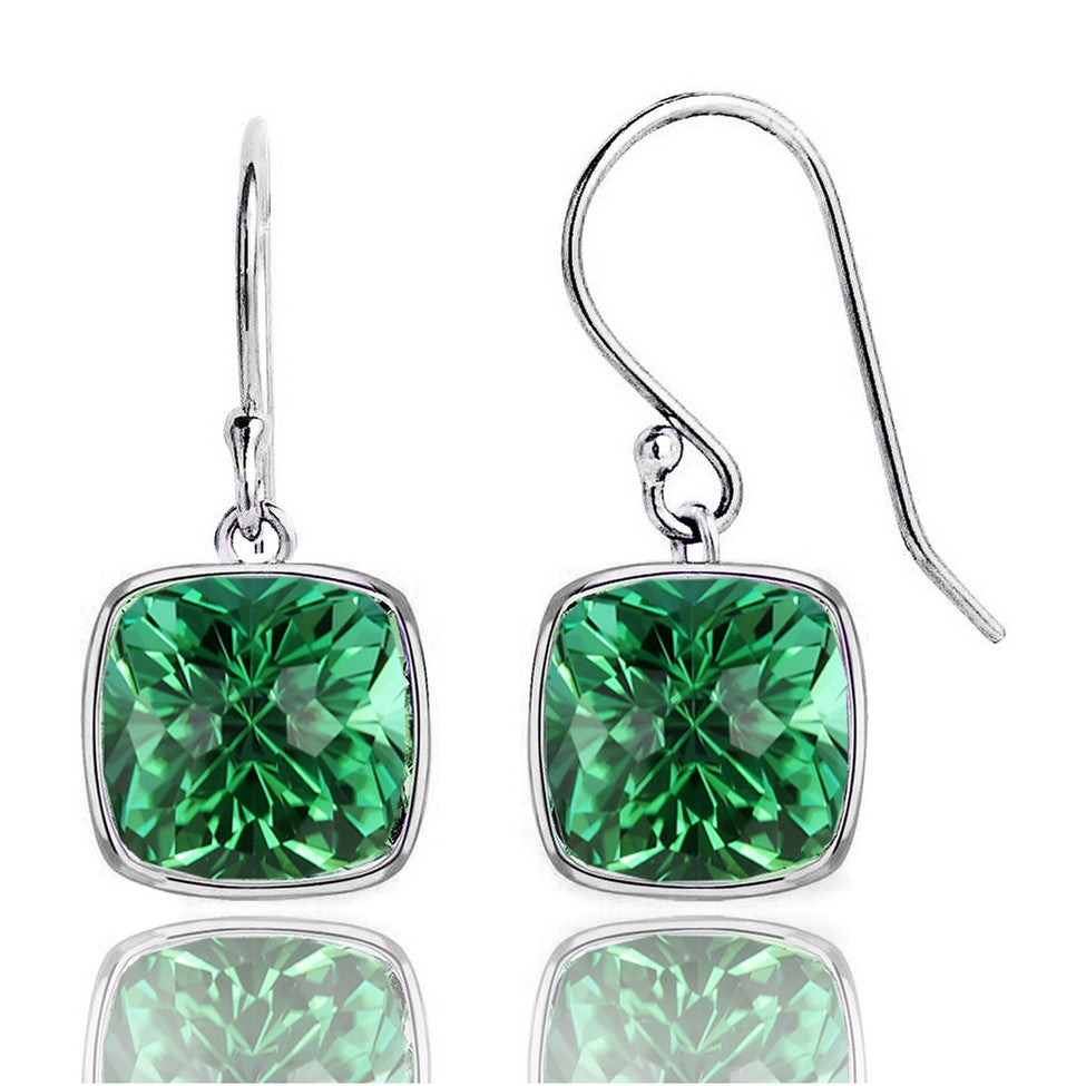 Cushion Cut Earrings – Blue Sapphire & Emerald Drop Earring Style Jewelry Set