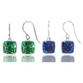 Cushion Cut Earrings – Blue Sapphire & Emerald Drop Earring Style Jewelry Set