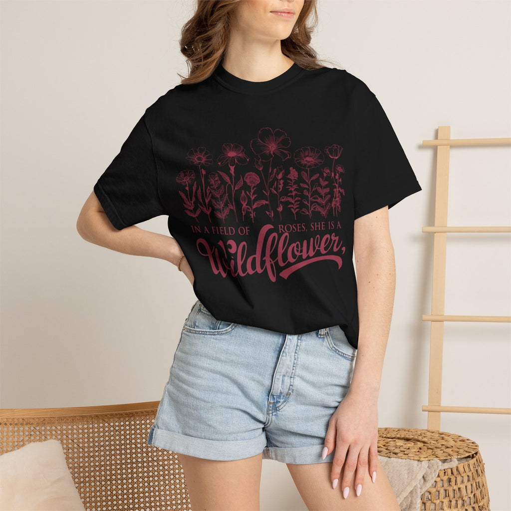Wildflower Graphic Tee – Soft Cotton Botanical T-Shirt | Comfortable Casual Wear