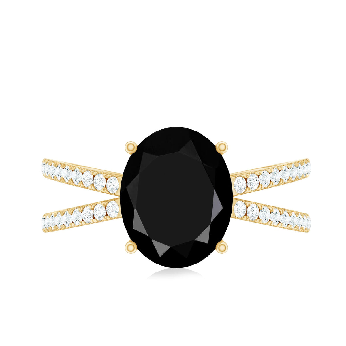 4.2 Carat Lab Grown Black Diamond Statement Engagement Ring with White Diamond