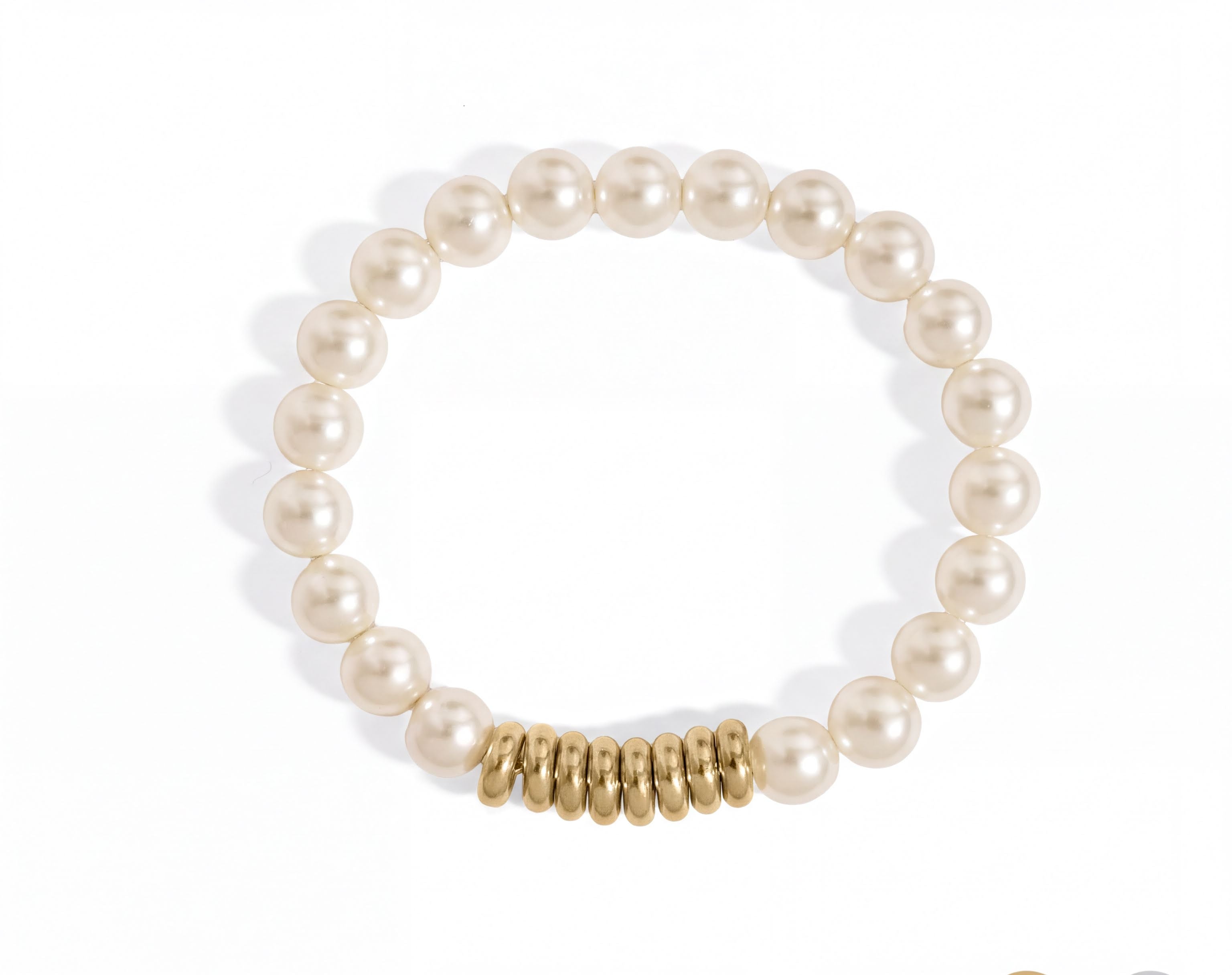 8mm Kiska Glass Pearl Stretch Bracelet