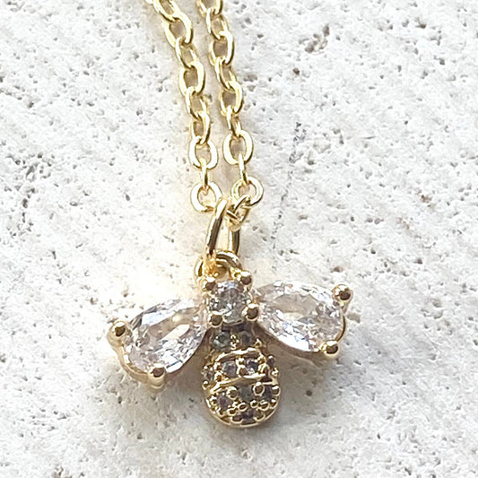 Honey Gem Bee Necklace -17' Chain