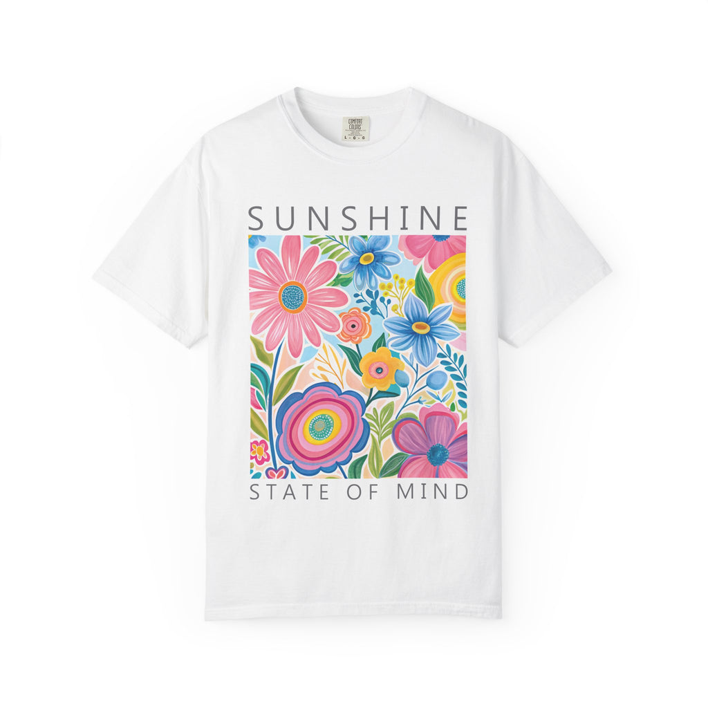 Garment Dyed T-Shirt – Vibrant Floral T-Shirt | Soft Cotton Tee for Summer Festival