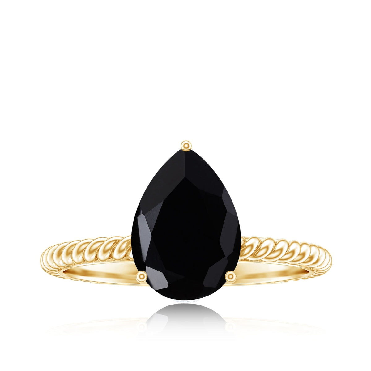 4.8 Carat Lab Grown Black Diamond Pear Shaped Engagement Ring With Surprise White Diamond