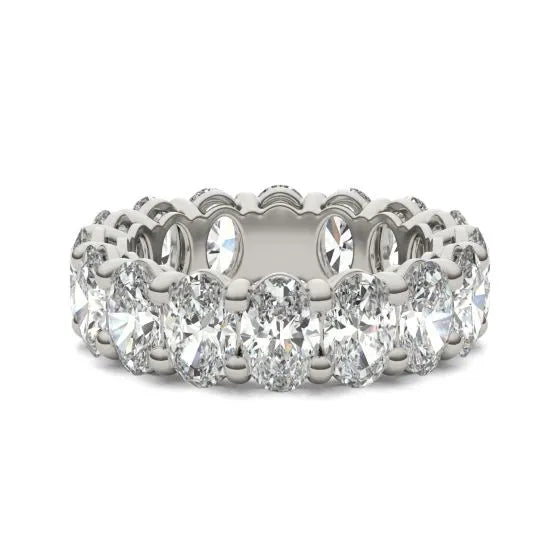 Oval Lab Diamond Ring – Classic Eternity Band | 5 5/8 Carat White Gold Ring