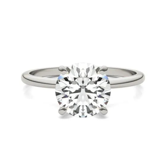 Lab Grown Diamond Ring – 2 CTW Round Solitaire Engagement in 14K White Gold Band