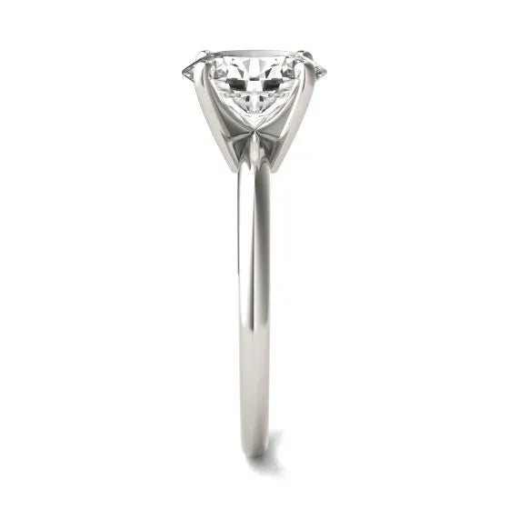 Lab Grown Diamond Ring – 2 Carat Oval Solitaire Engagement | 14K White Gold Band