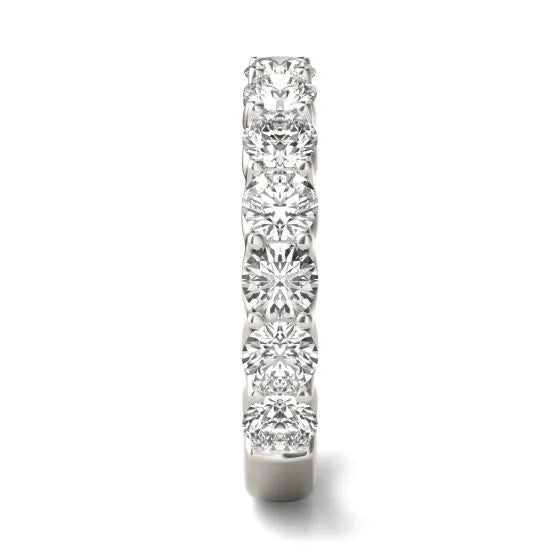 Lab Grown Diamond Ring – 2.07 CTW Round Cut Diamonds | 14K White Gold Half Eternity Band