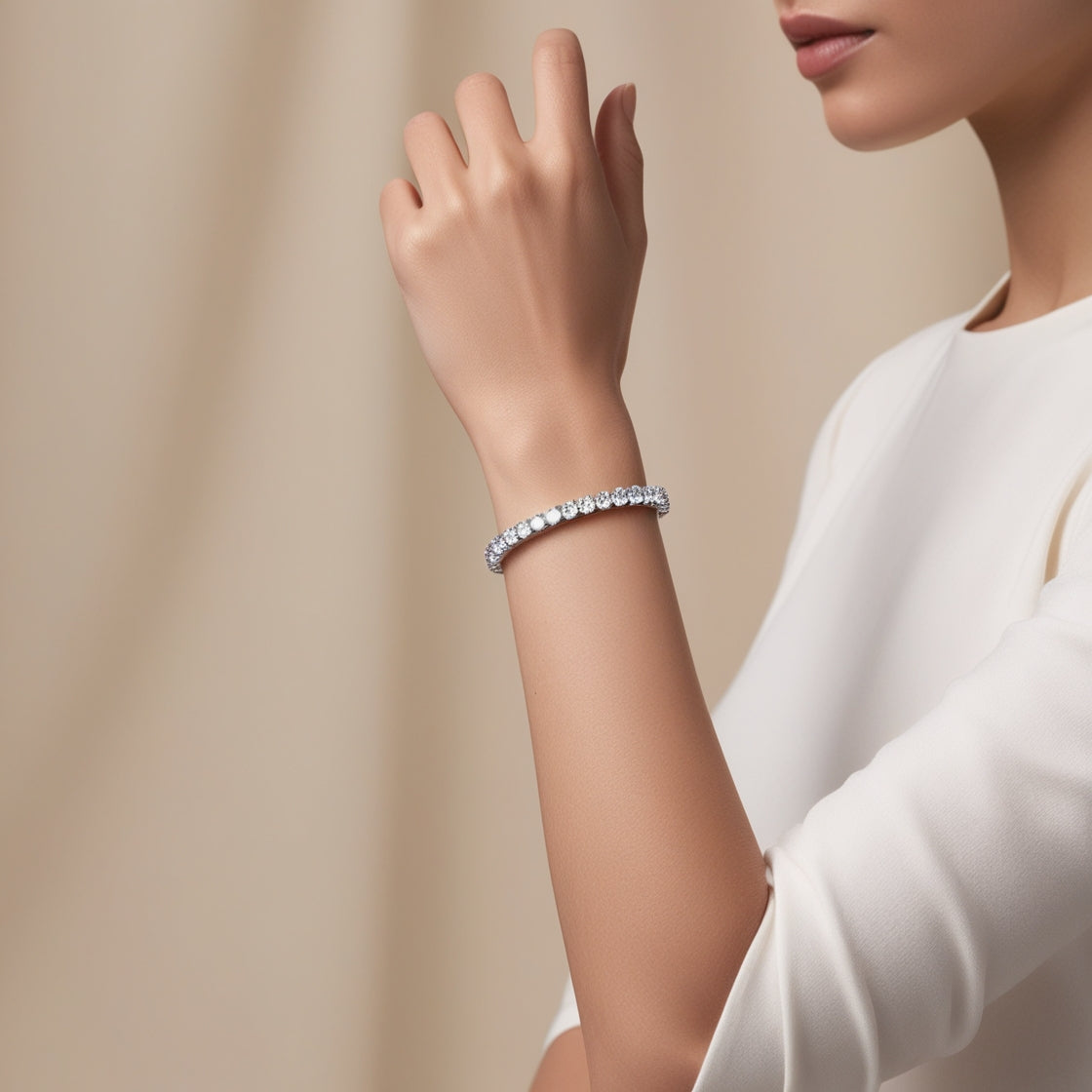 Lab Grown Diamond Bracelet – 4 Carat Tennis Bracelet with AGI Certified Diamonds in 14K Gold