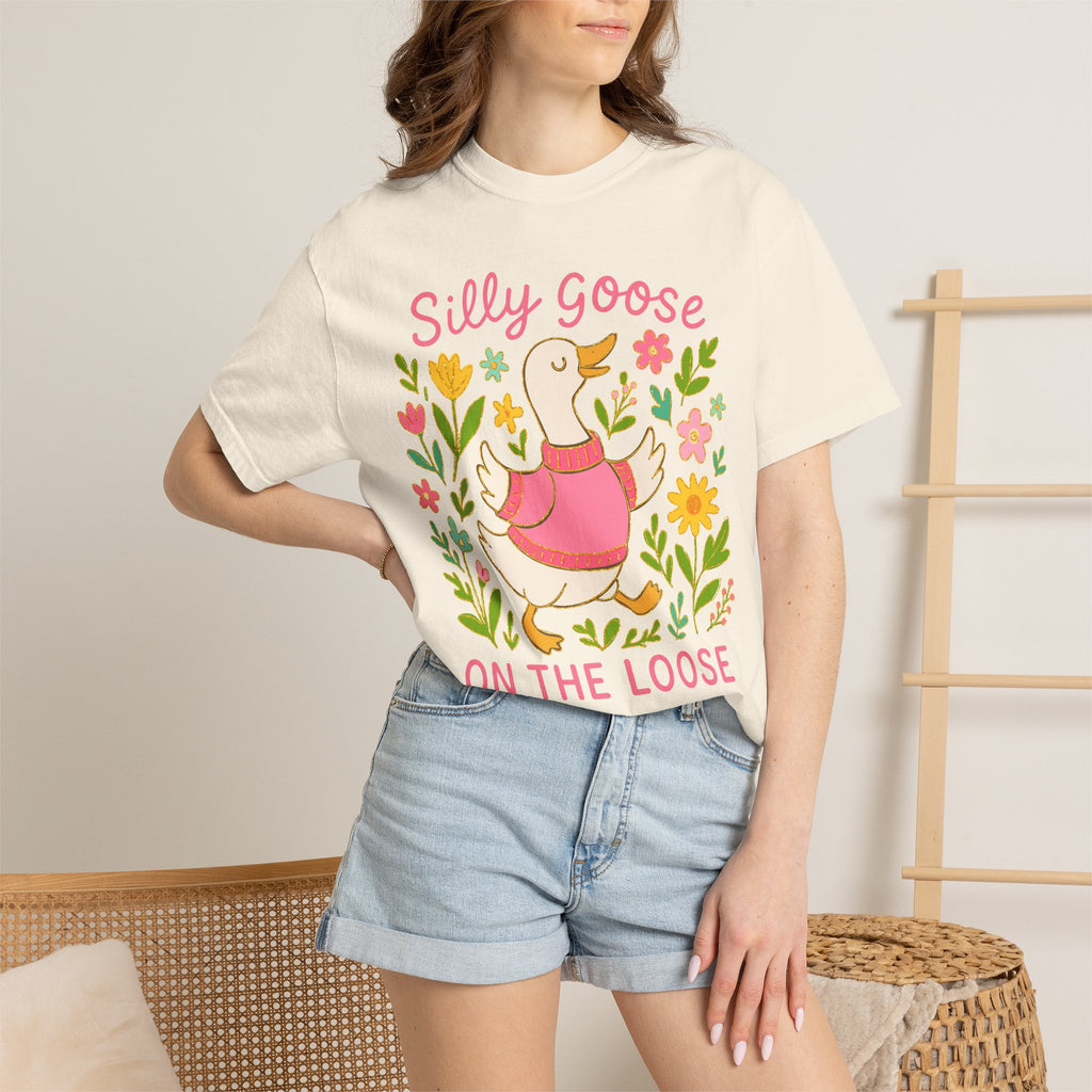 Cute Duck T-Shirt - Women's Graphic Tee With Floral Duck Shirt Design