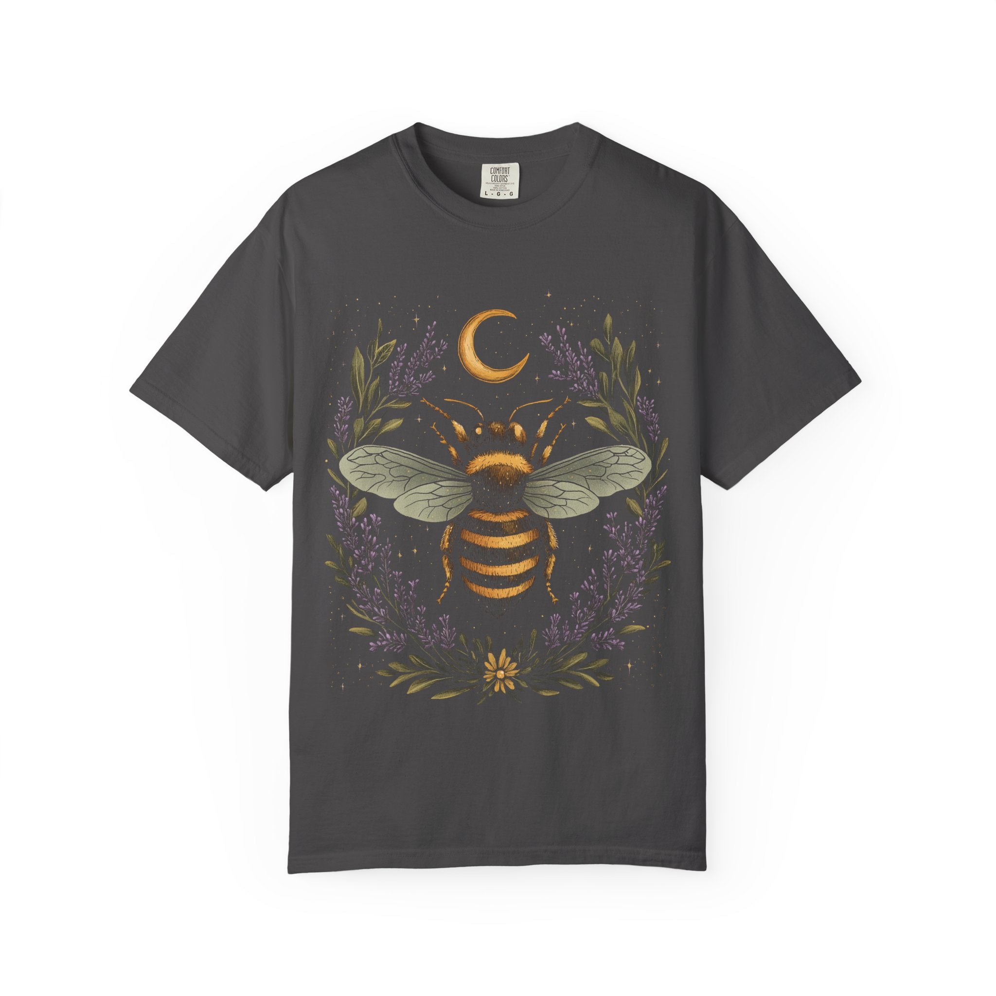 Bee Graphic Tee – Soft Vintage T-Shirt With Hand Drawn Bee Art & Lavender