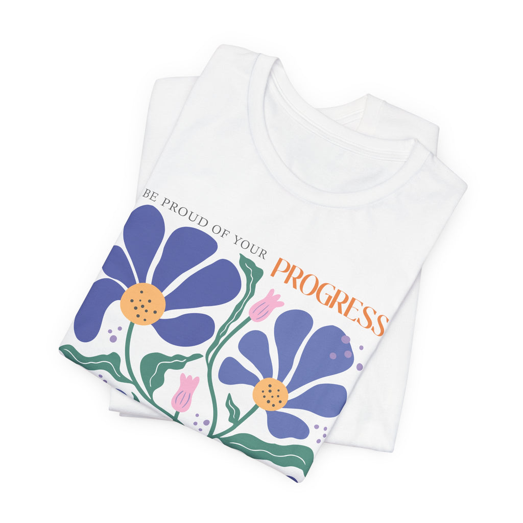Empowering Floral Tee – Motivational Graphic Shirt with Pastel Flowers for Growth