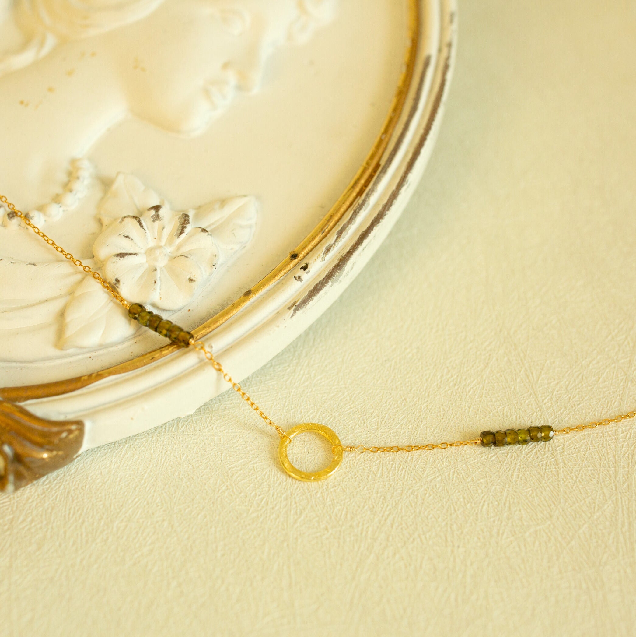 Solara Necklace – Handmade Adjustable Chain Gold Vermeil Necklace with Gemstones