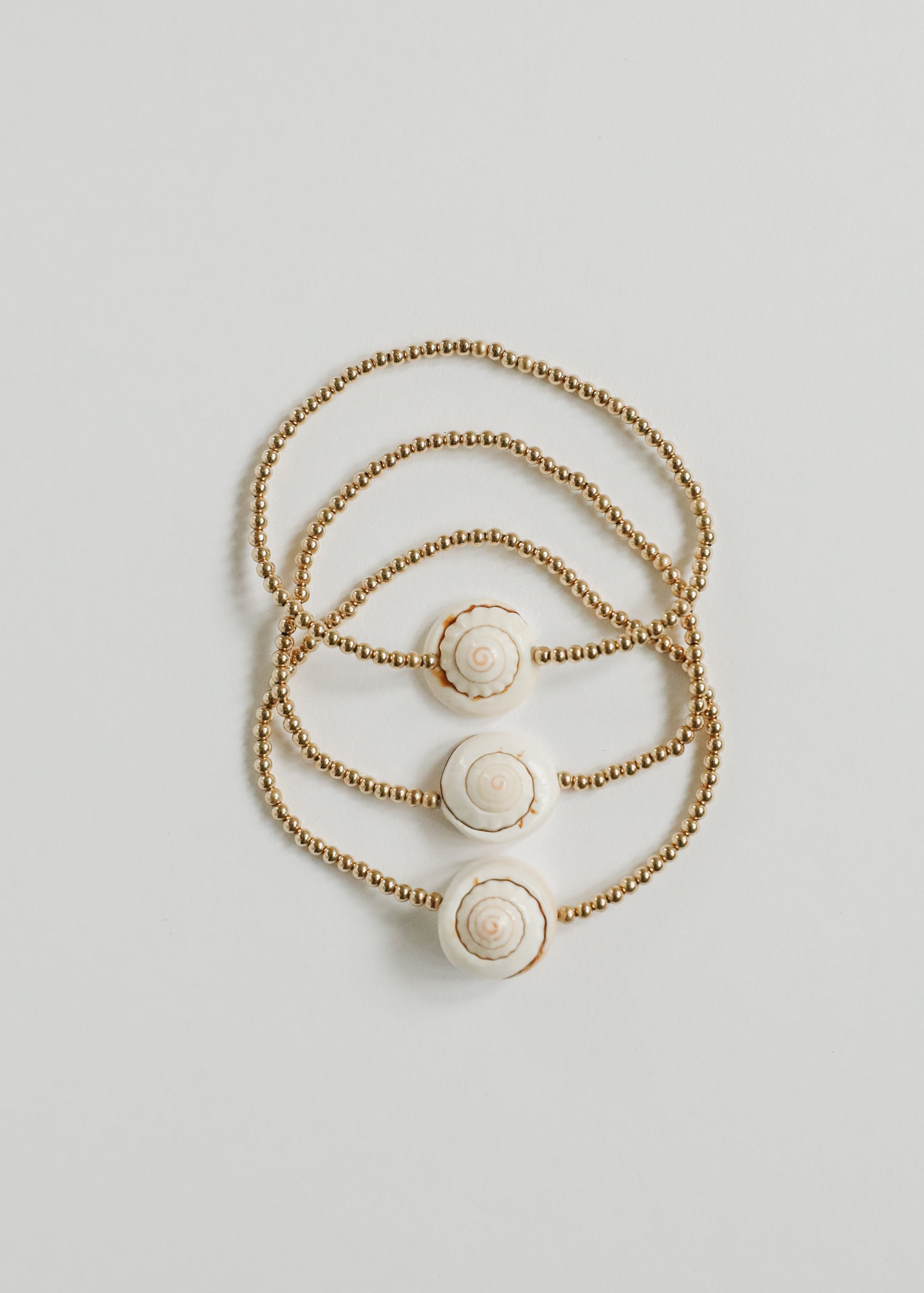Dainty 14K Gold Filled + Sea Shell || Stretch Anklet or Bracelet