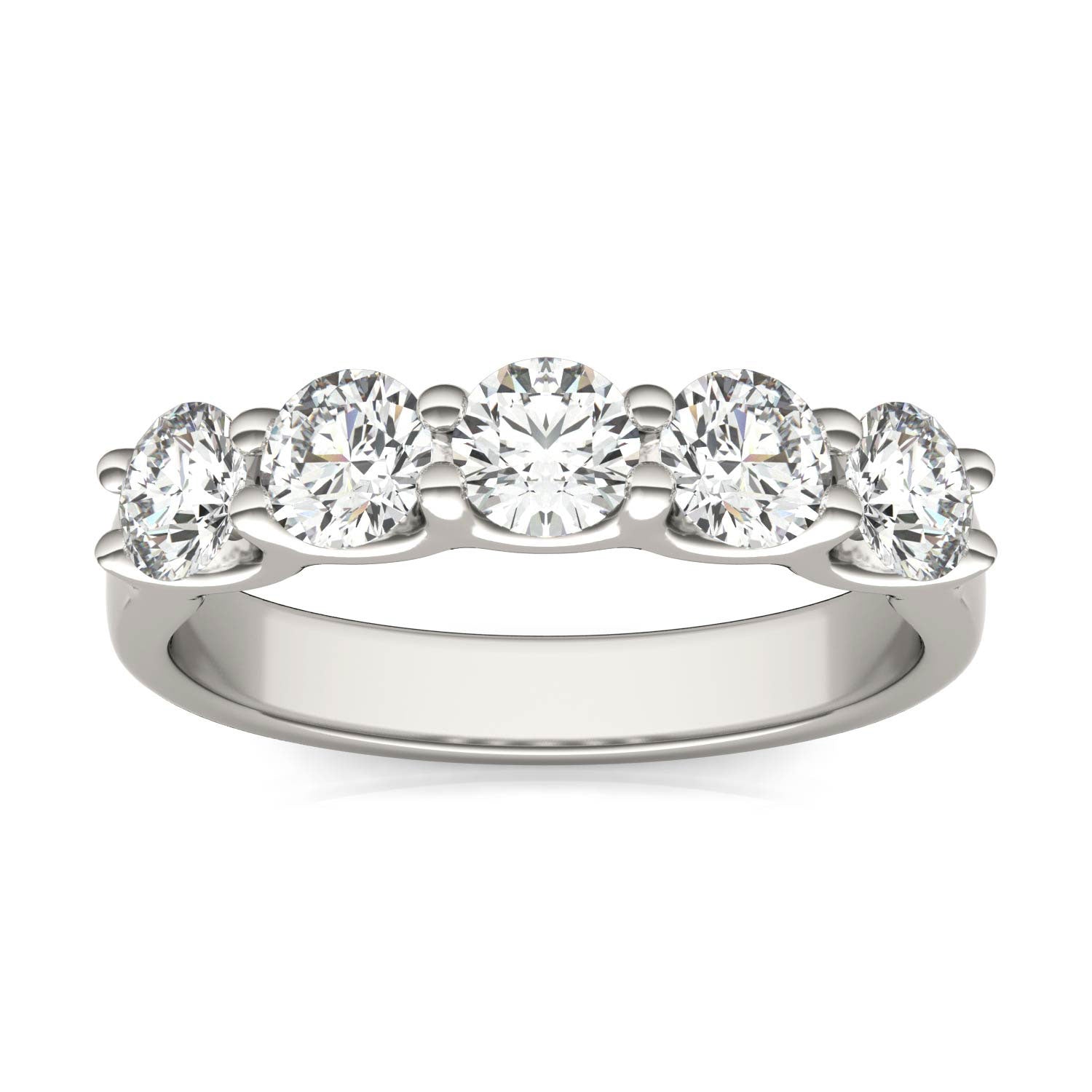 Lab Grown Diamond Ring – 1 1/4 CTW Five Stone Anniversary Band | 14K White Gold