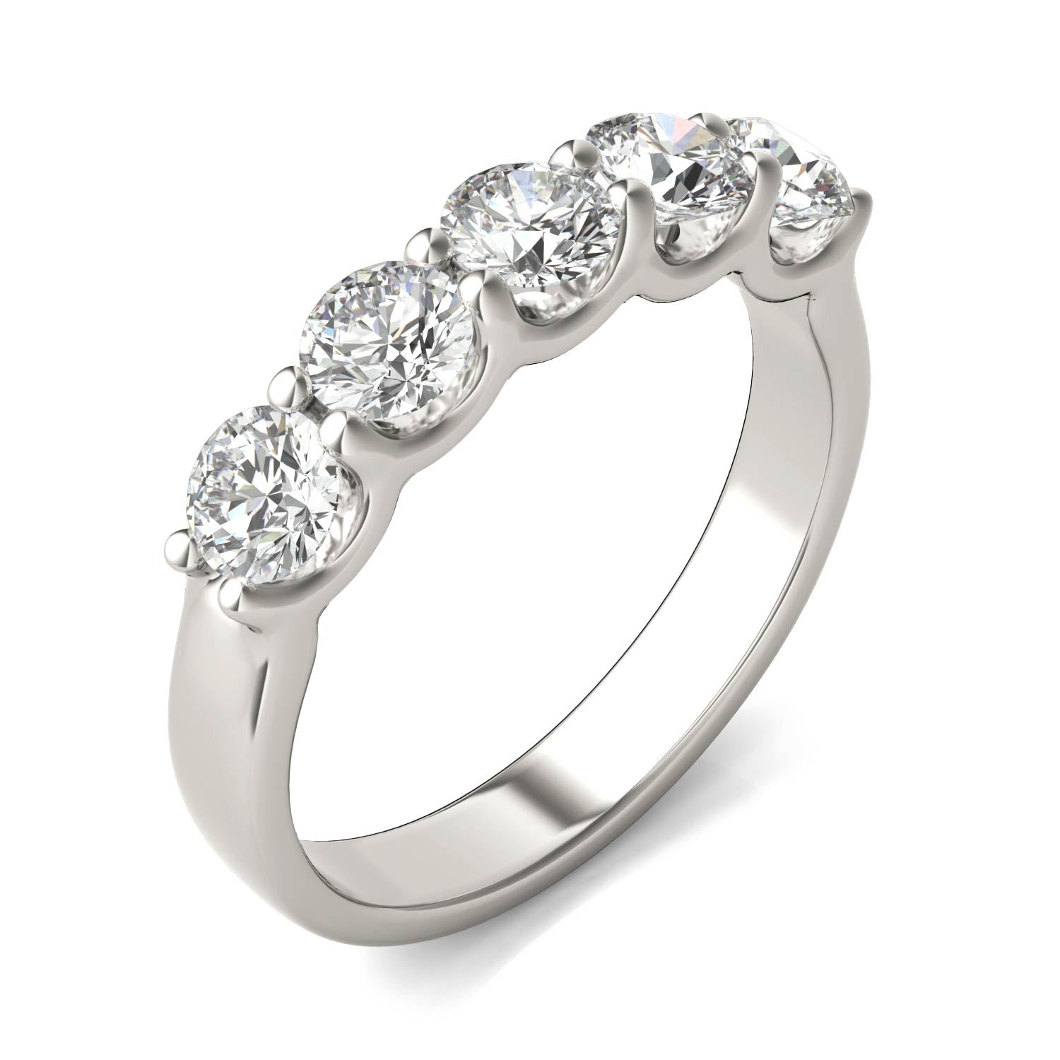 Lab Grown Diamond Ring – 1 1/4 CTW Five Stone Anniversary Band | 14K White Gold