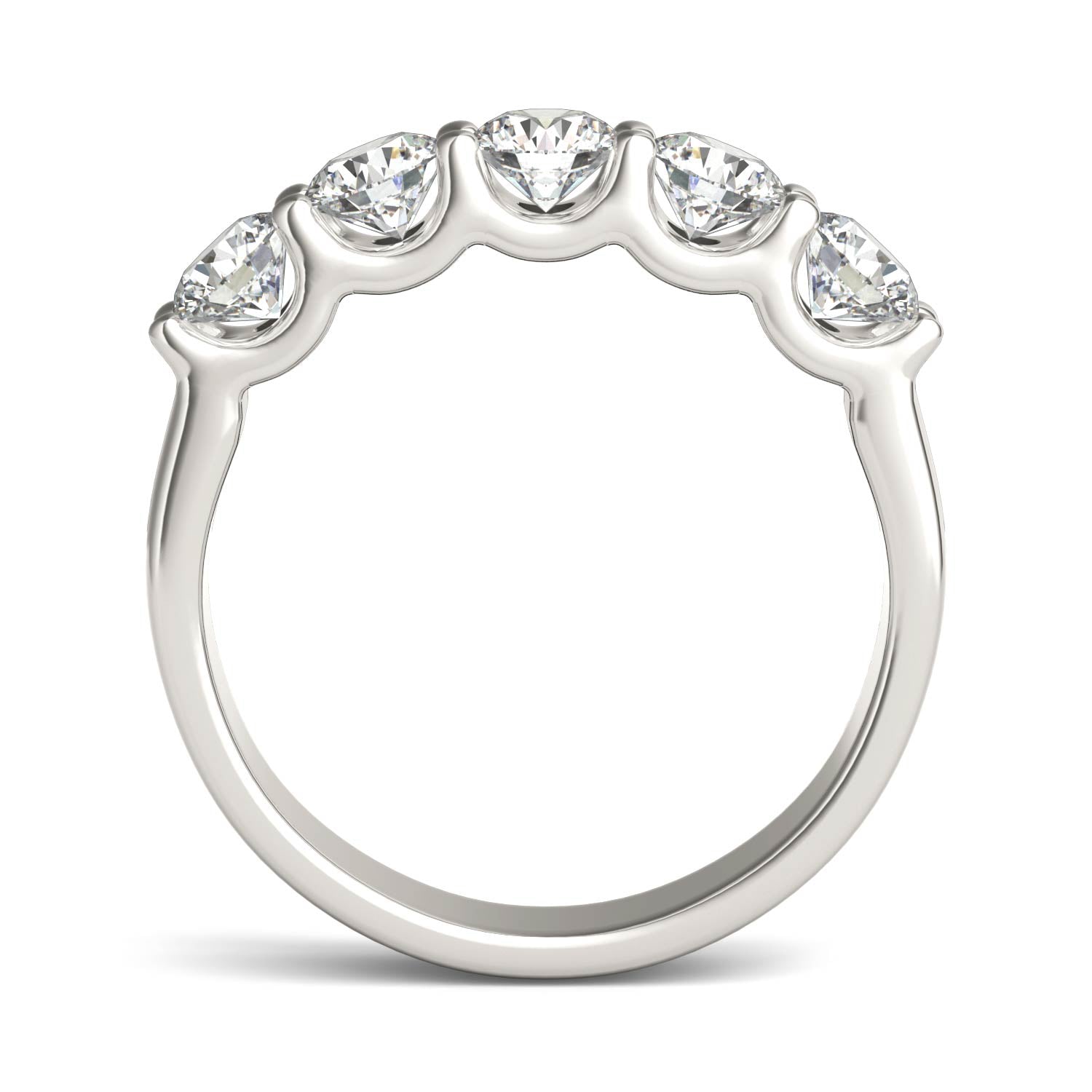 Lab Grown Diamond Ring – 1 1/4 CTW Five Stone Anniversary Band | 14K White Gold