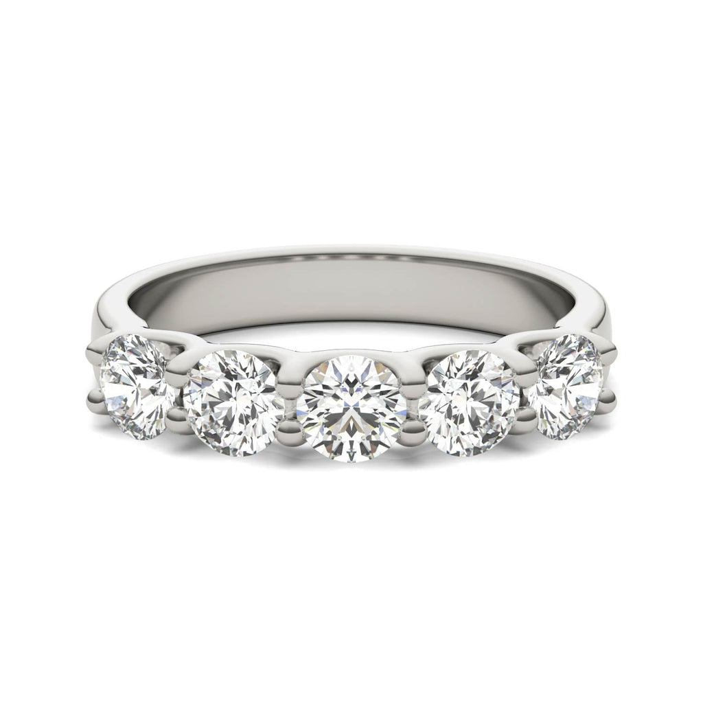 Lab Grown Diamond Ring – 1 1/4 CTW Five Stone Anniversary Band | 14K White Gold