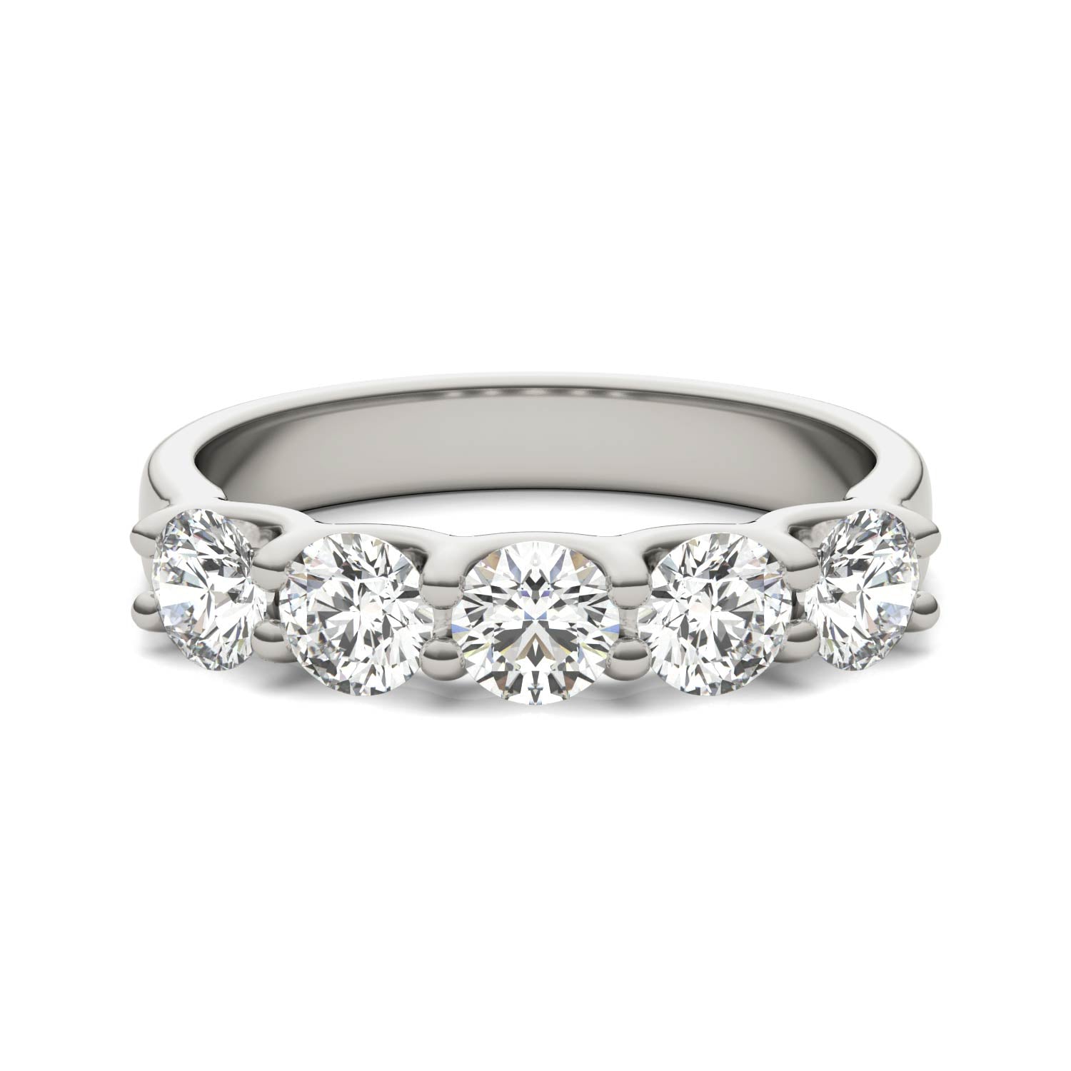 Lab Grown Diamond Ring – 1 1/4 CTW Five Stone Anniversary Band | 14K White Gold