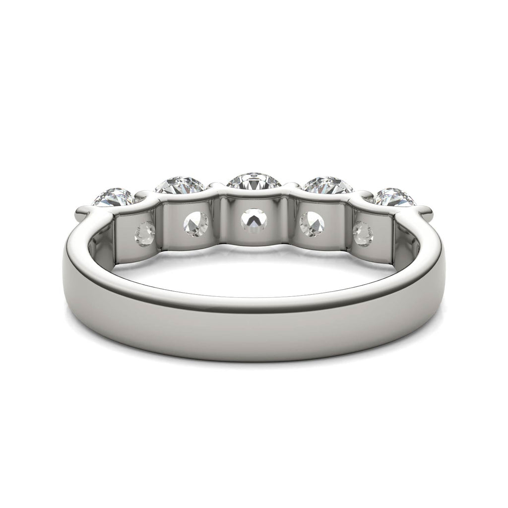 Lab Grown Diamond Ring – 1 1/4 CTW Five Stone Anniversary Band | 14K White Gold