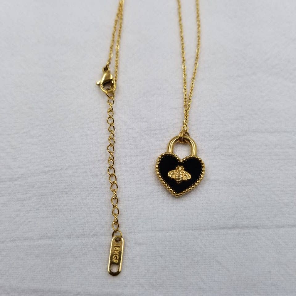 Honey Heart — Bee Pendant Necklace