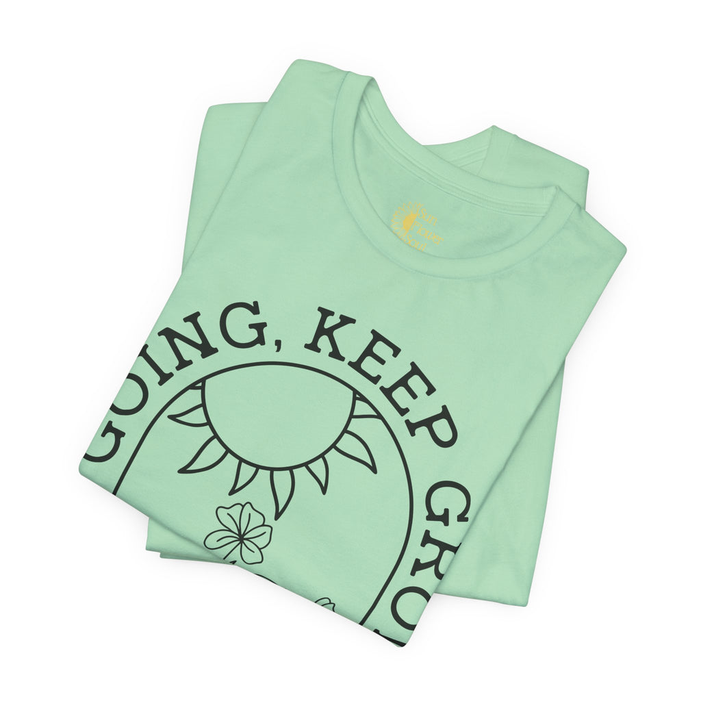 Positive Graphic Tee – Keep Growing Shirt With Floral Design | Bella+Canvas Soft Cotton