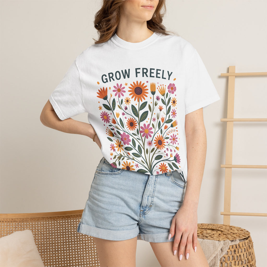 Boho Style T-Shirt – Bloom Wildly Graphic Tee | Eco Friendly Shirt For Nature Lovers