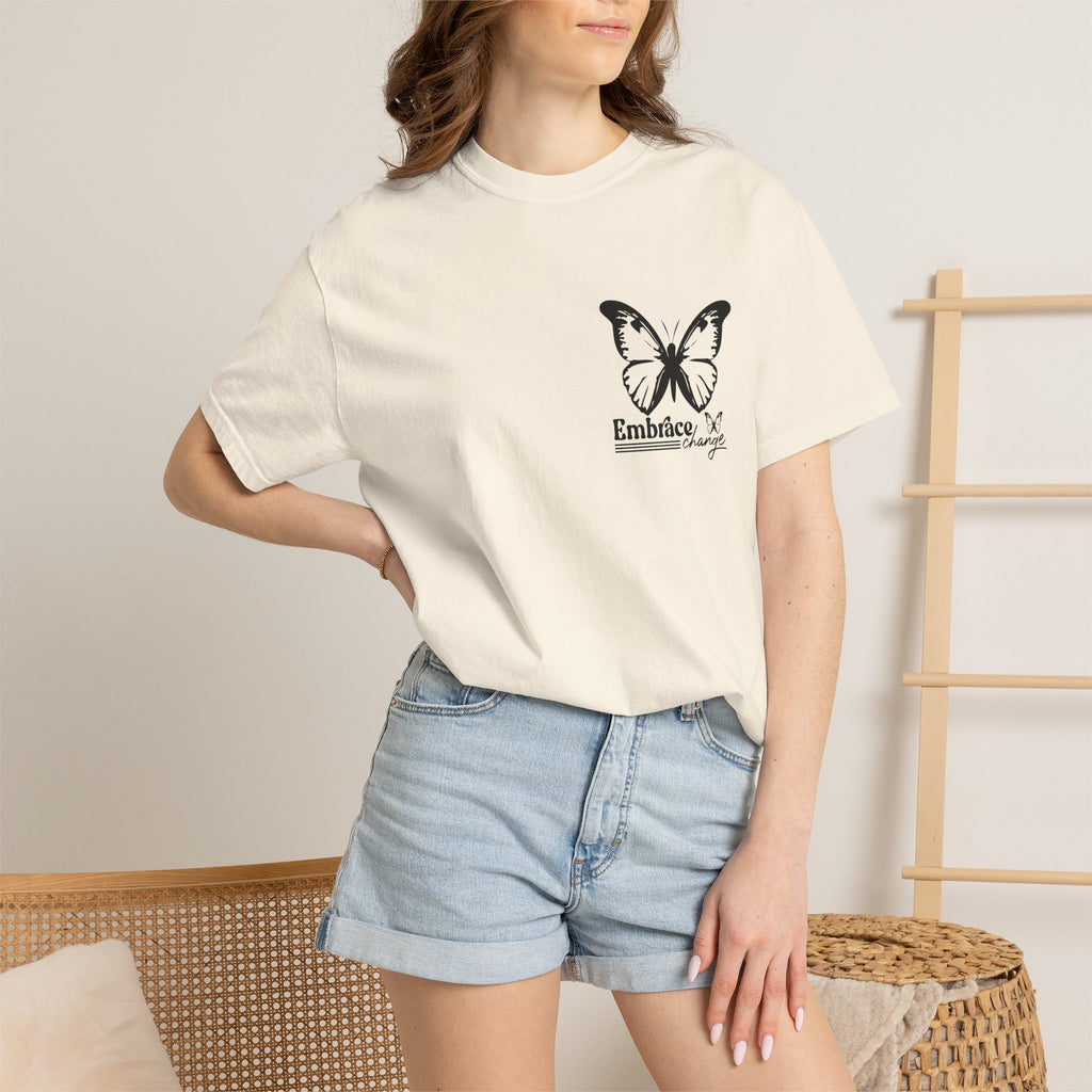 Inspirational Graphic T-Shirt – Minimalist Butterfly Tee | Boho Cat Shirt, Soft Cotton