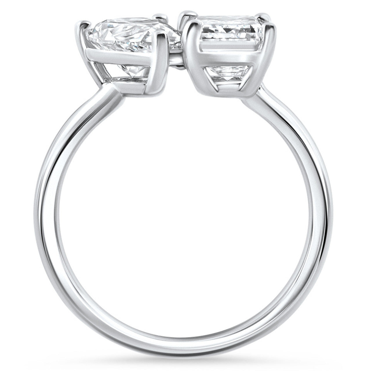 Lab Grown Diamond Ring – Toi Et Moi Pear Emerald Diamond 3.50 CTW 14K White Gold