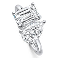Lab Grown Diamond Ring – Toi Et Moi Pear Emerald Diamond 3.50 CTW 14K White Gold