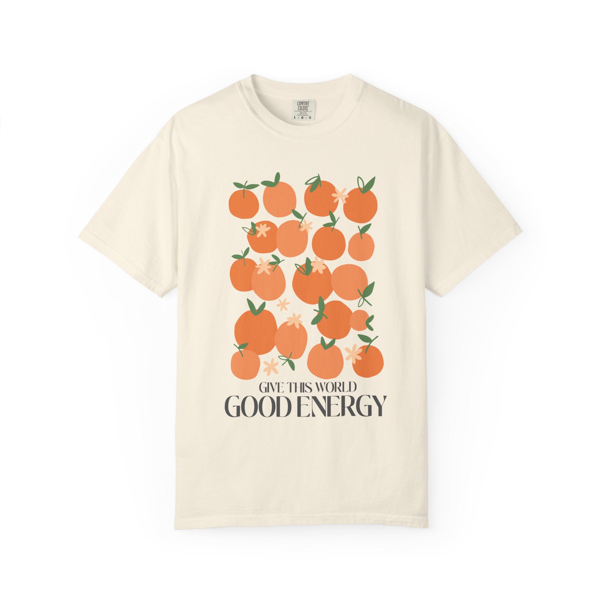 Give Good Energy Tee – Unisex Cotton T-Shirt With Bright Orange Print