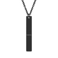 Engraved Vertical Bar Necklace – Personalized Sterling Silver Pendant | 316L Stainless Steel