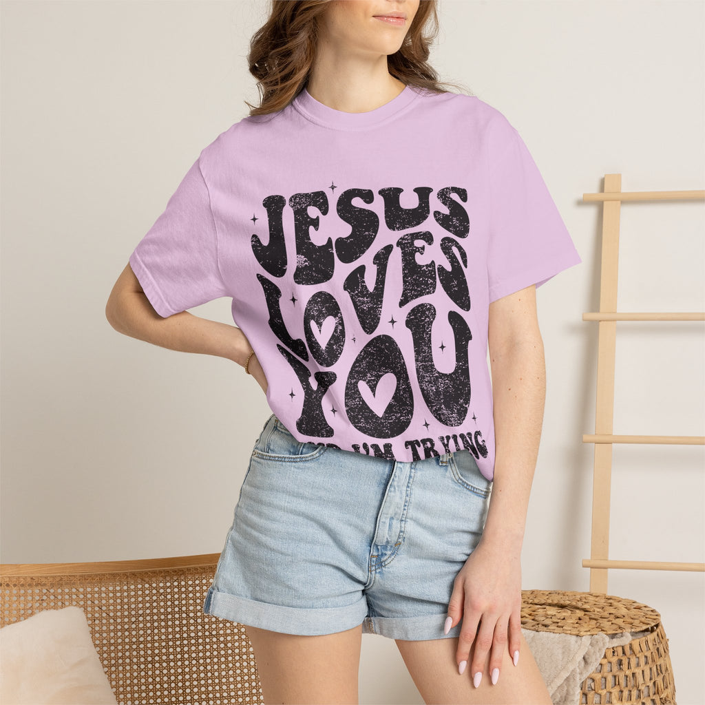 Jesus Loves You TShirt - Inspirational Faith Graphic Tee | Soft Garment Dyed Cotton