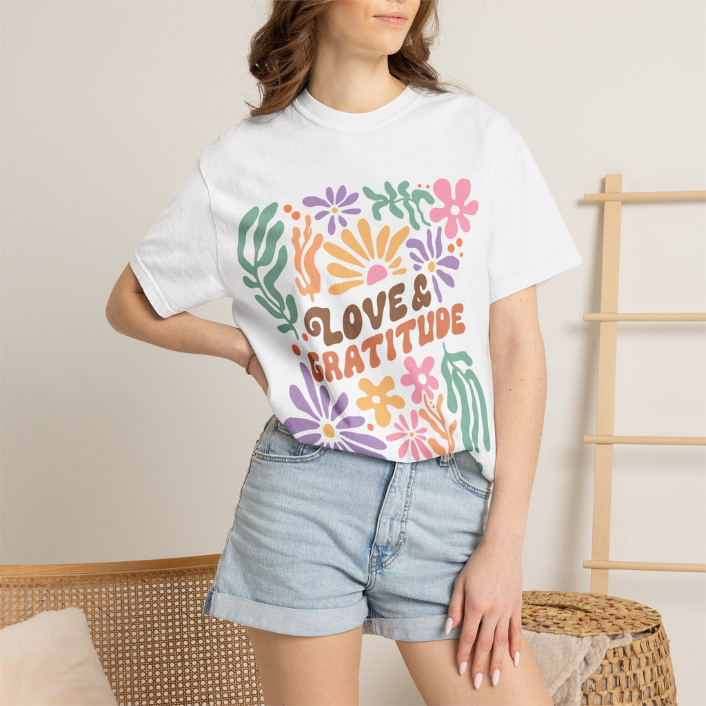 Floral Gratitude T-Shirt – Unisex Cotton Tee | Comfortable Casual Wear Top
