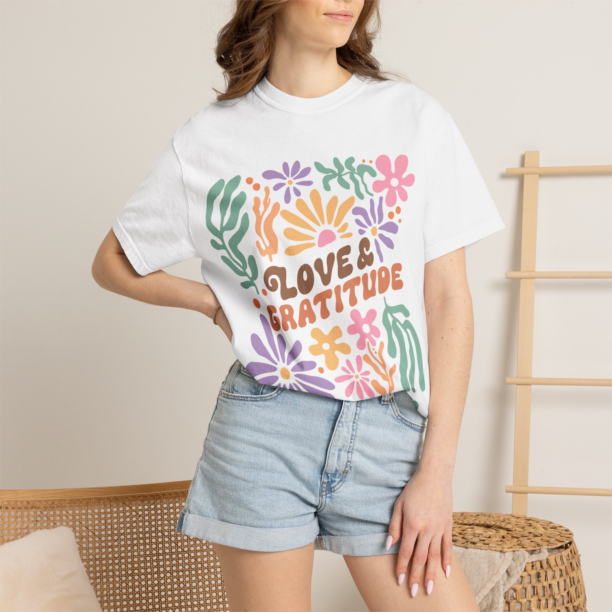 Floral Gratitude T-Shirt – Unisex Cotton Tee | Comfortable Casual Wear Top