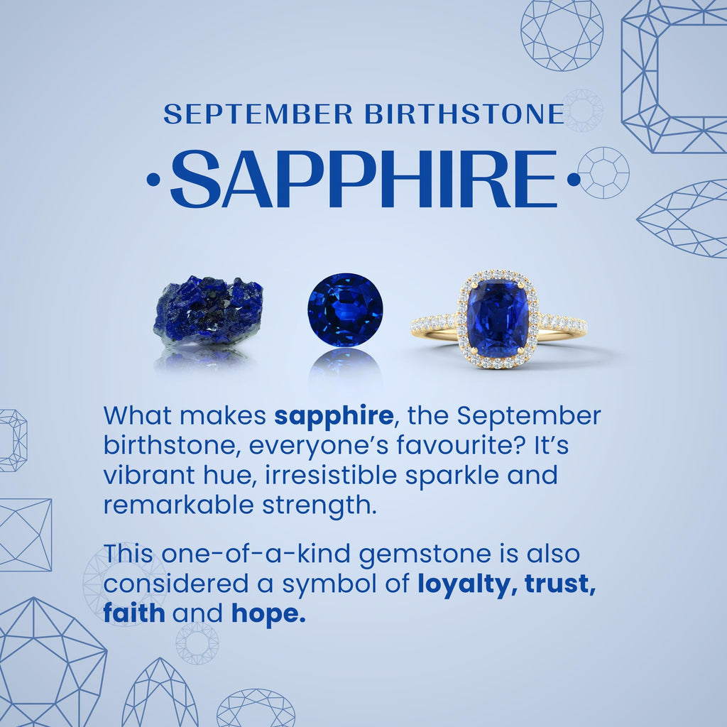Lab Grown Sapphire Ring – Princess Diana Oval Sapphire Diamond Halo in 14K White Gold