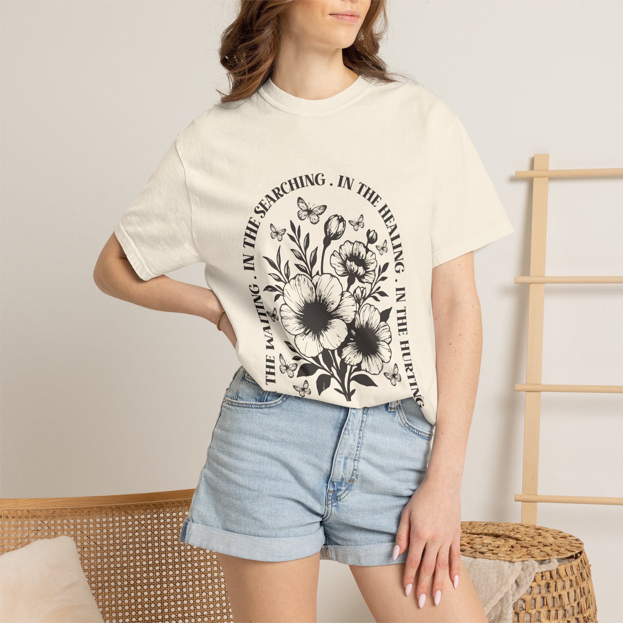 Christian Inspirational T Shirt – Soft Breathable Cotton Floral Graphic Tee