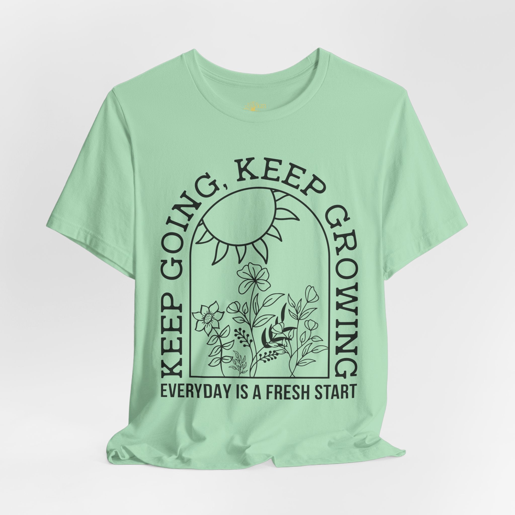 Positive Graphic Tee – Keep Growing Shirt With Floral Design | Bella+Canvas Soft Cotton