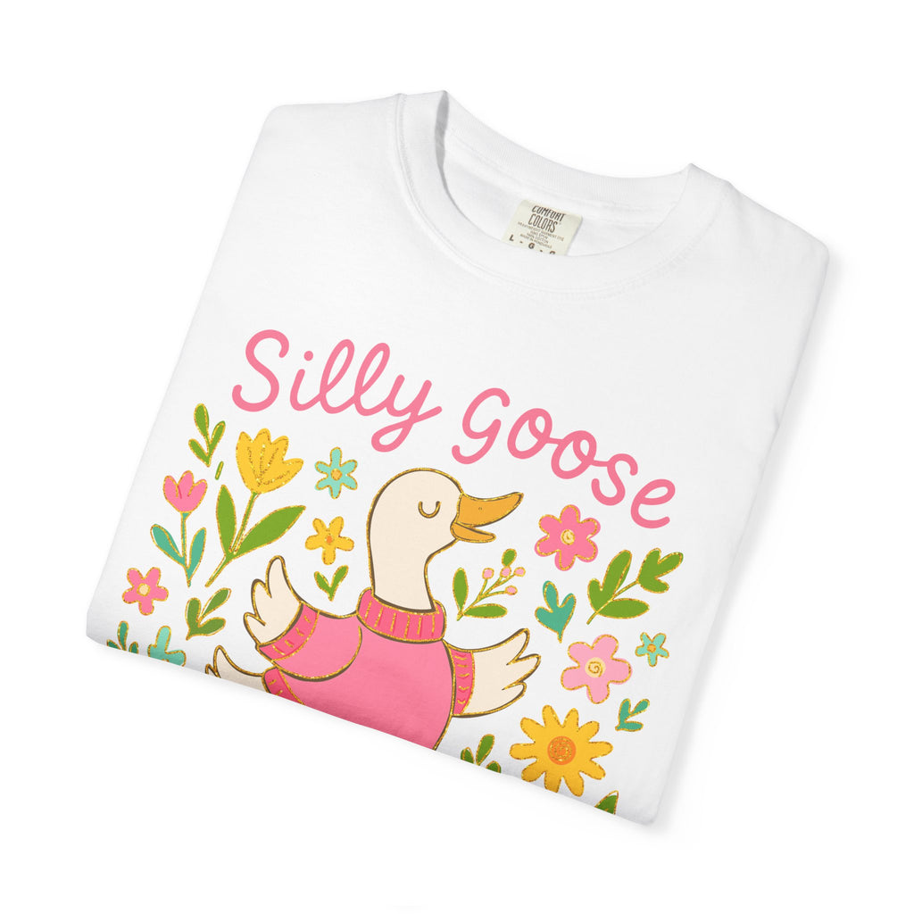 Cute Duck T-Shirt - Floral Graphic Tee | Soft Cotton Relaxed Fit Top for Women