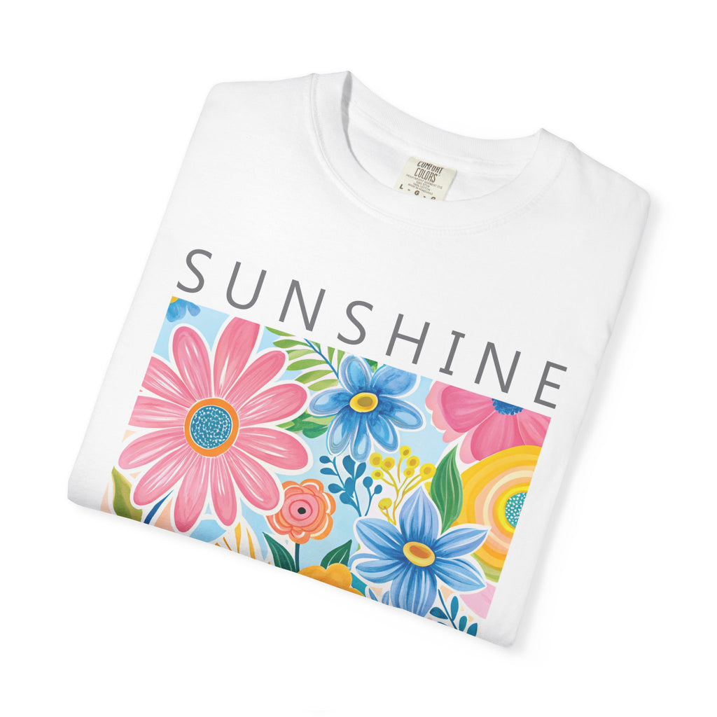 Garment Dyed T-Shirt – Vibrant Floral T-Shirt | Soft Cotton Tee for Summer Festival