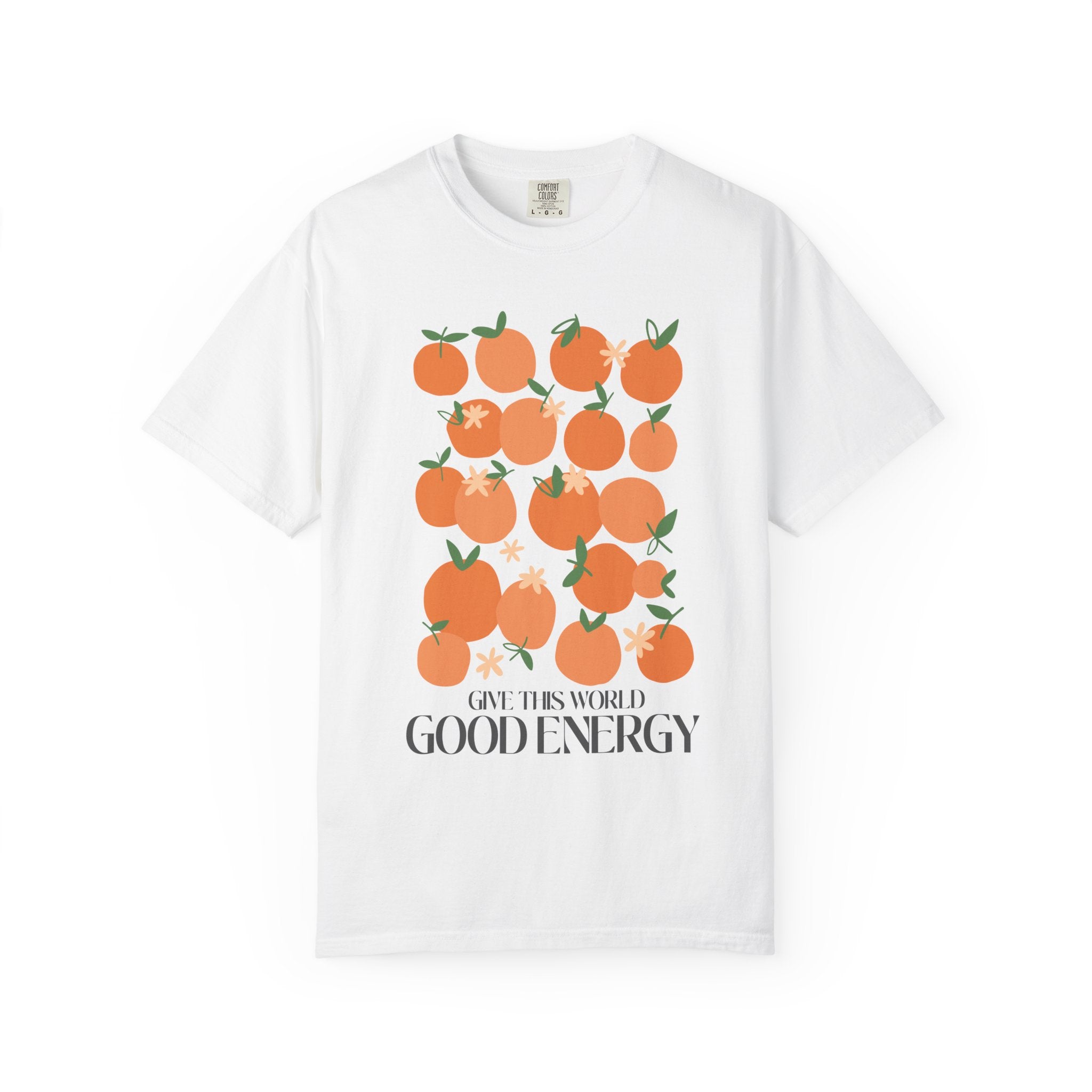 Give Good Energy Tee – Unisex Cotton T-Shirt With Bright Orange Print